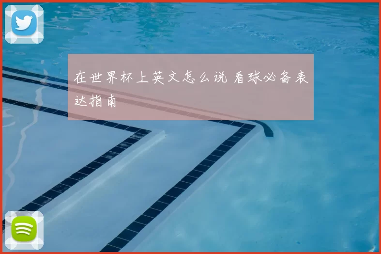 在世界杯上英文怎么说 看球必备表达指南