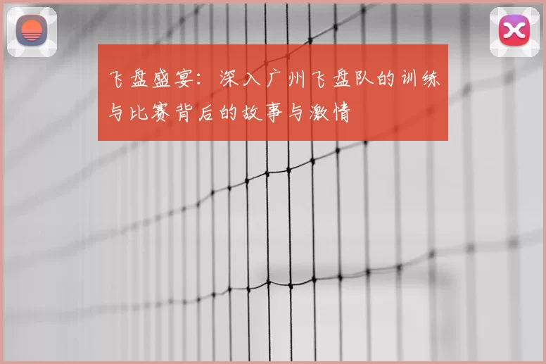 飞盘盛宴:深入广州飞盘队的训练与比赛背后的故事与激情